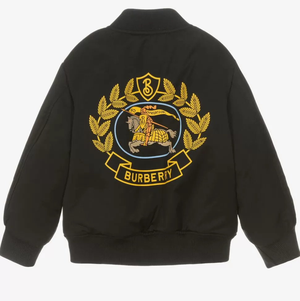 Burberry Boys Black Logo Bomber Jacket^BOY Coats & Jackets