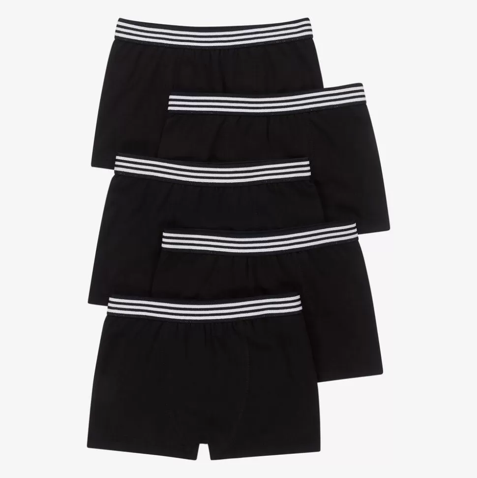 Childrensalon Essentials Boys Black Organic Boxer Briefs (5 Pack)^BOY Underwear