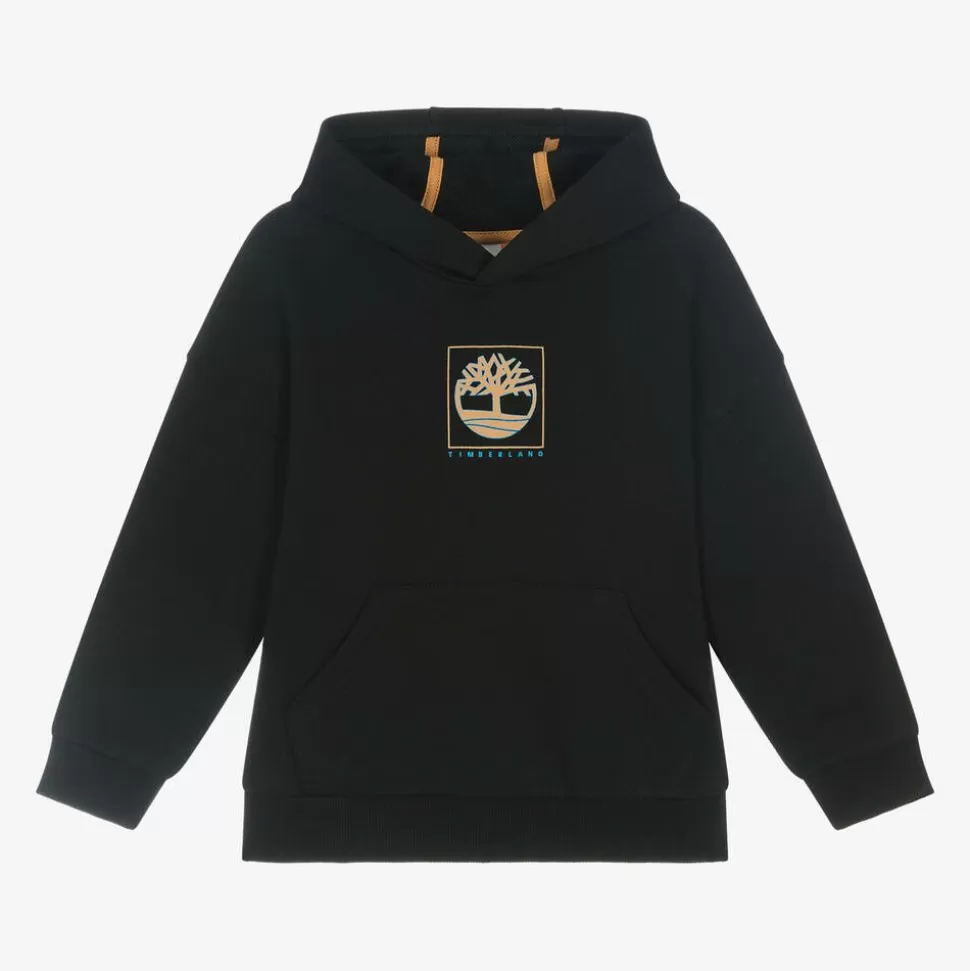 Timberland Boys Black Organic Cotton Hoodie^BOY Tops