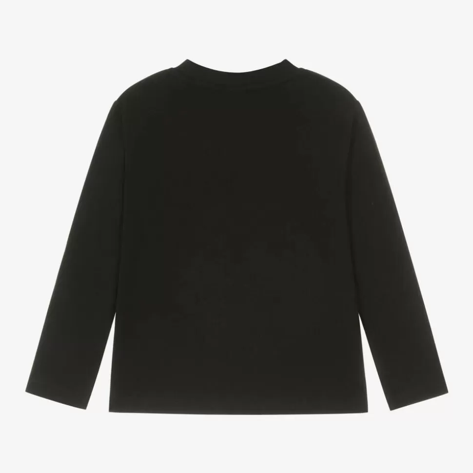 HUGO Boys Black Organic Cotton Top^BOY Tops