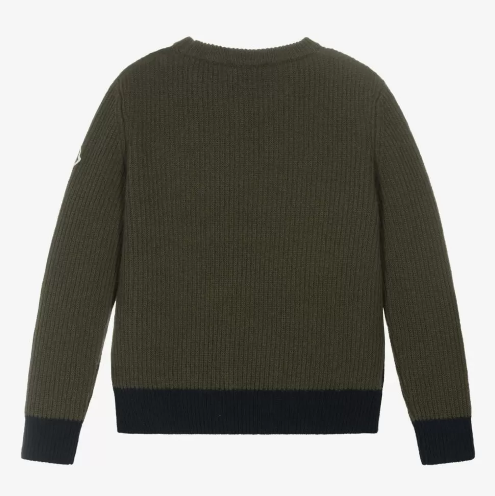 Moncler Enfant Boys Blue & Green Wool Knit Sweater^BOY Tops