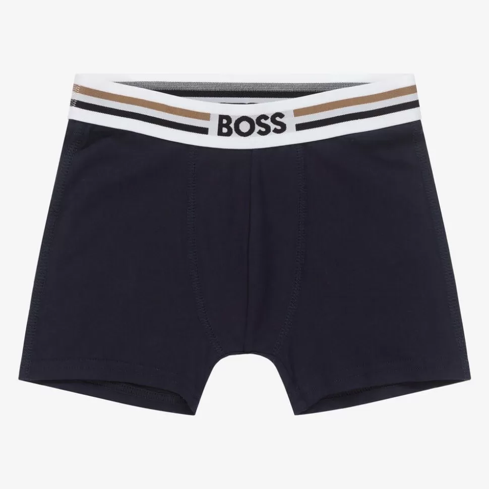 BOSS Boys Blue & Grey Boxer Shorts (2 Pack)^BOY Underwear