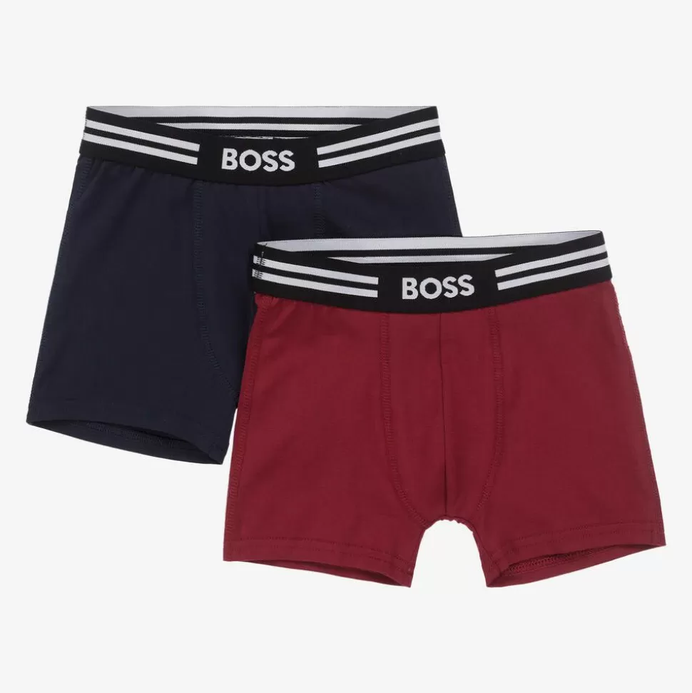 BOSS Boys Blue & Red Boxer Shorts (2 Pack)^BOY Underwear