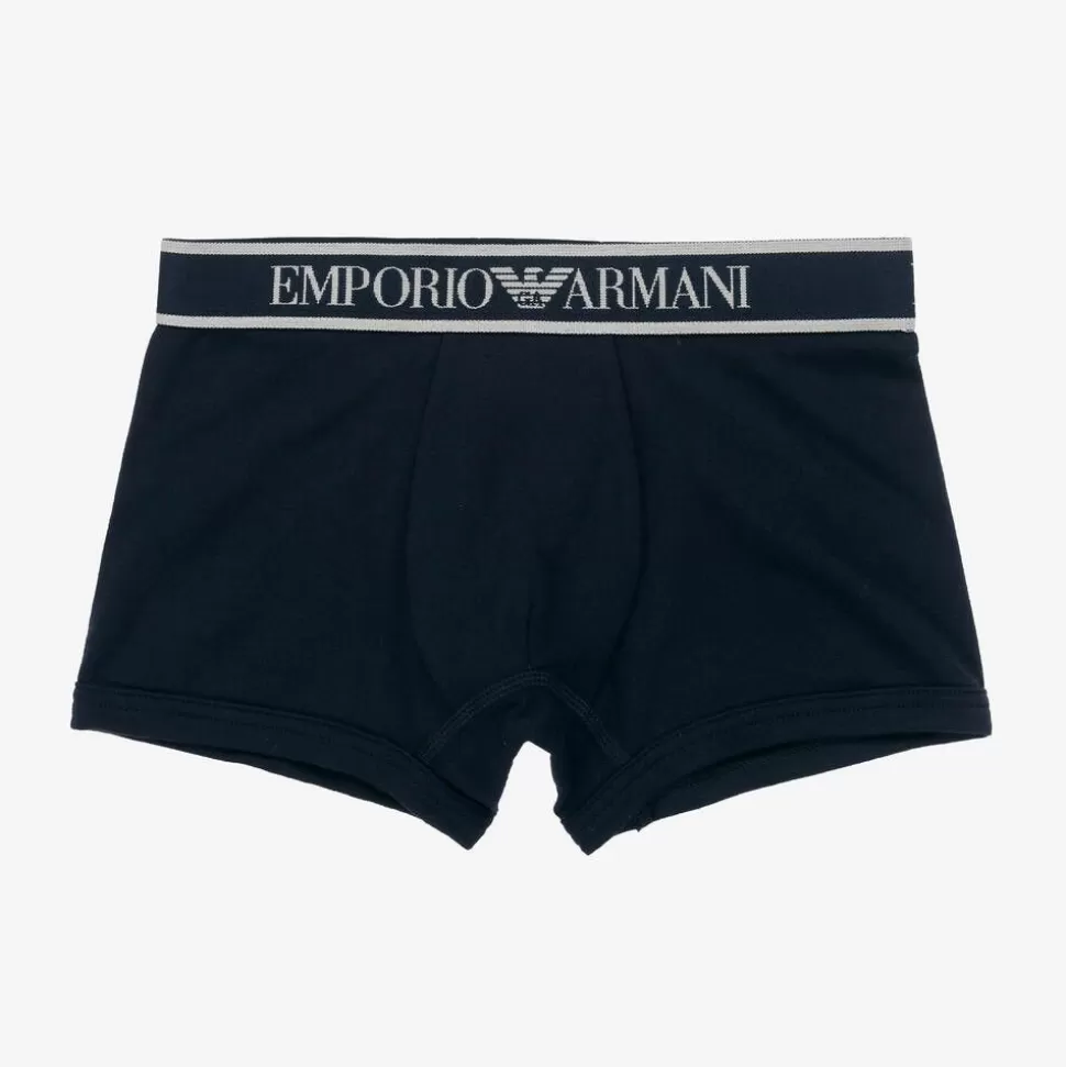 Emporio Armani Boys Blue & White Cotton Boxers (2 Pack)^BOY Underwear