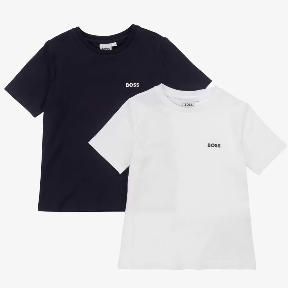 BOSS Boys Blue & White T-Shirts (2 Pack)^BOY Tops