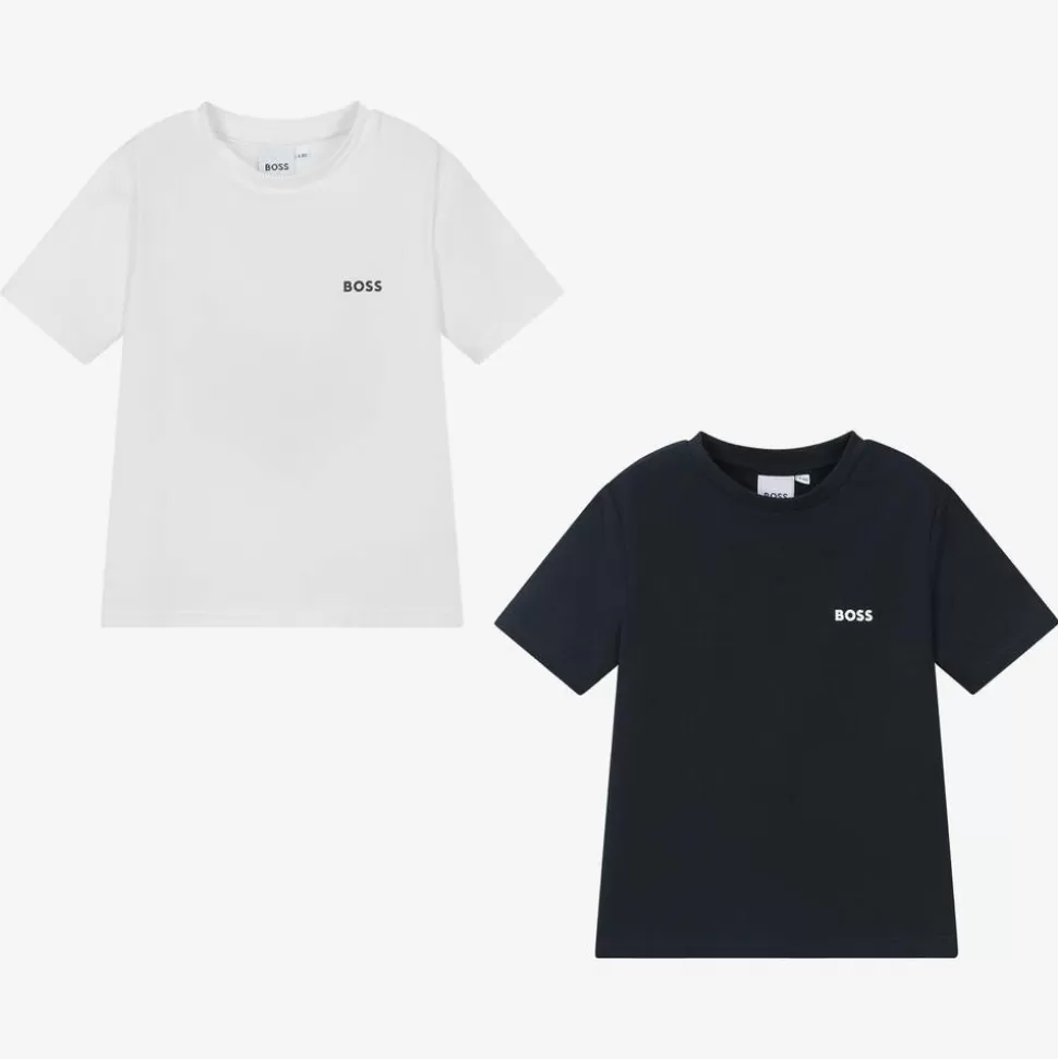BOSS Boys Blue & White T-Shirts (2 Pack)^BOY Tops