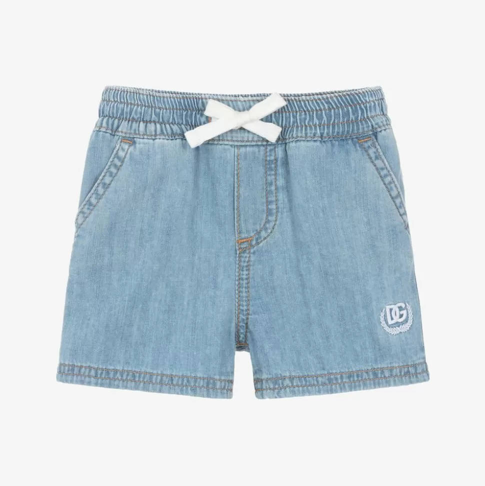Dolce amp; Gabbana Boys Blue Chambray DG Shorts^ Shorts