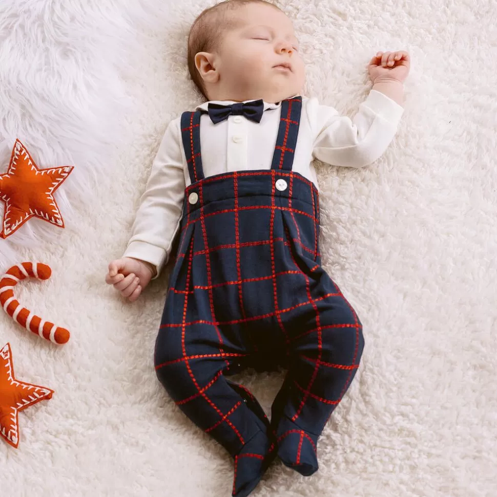 Emile et Rose Boys Blue Check Babygrow^ Babysuits