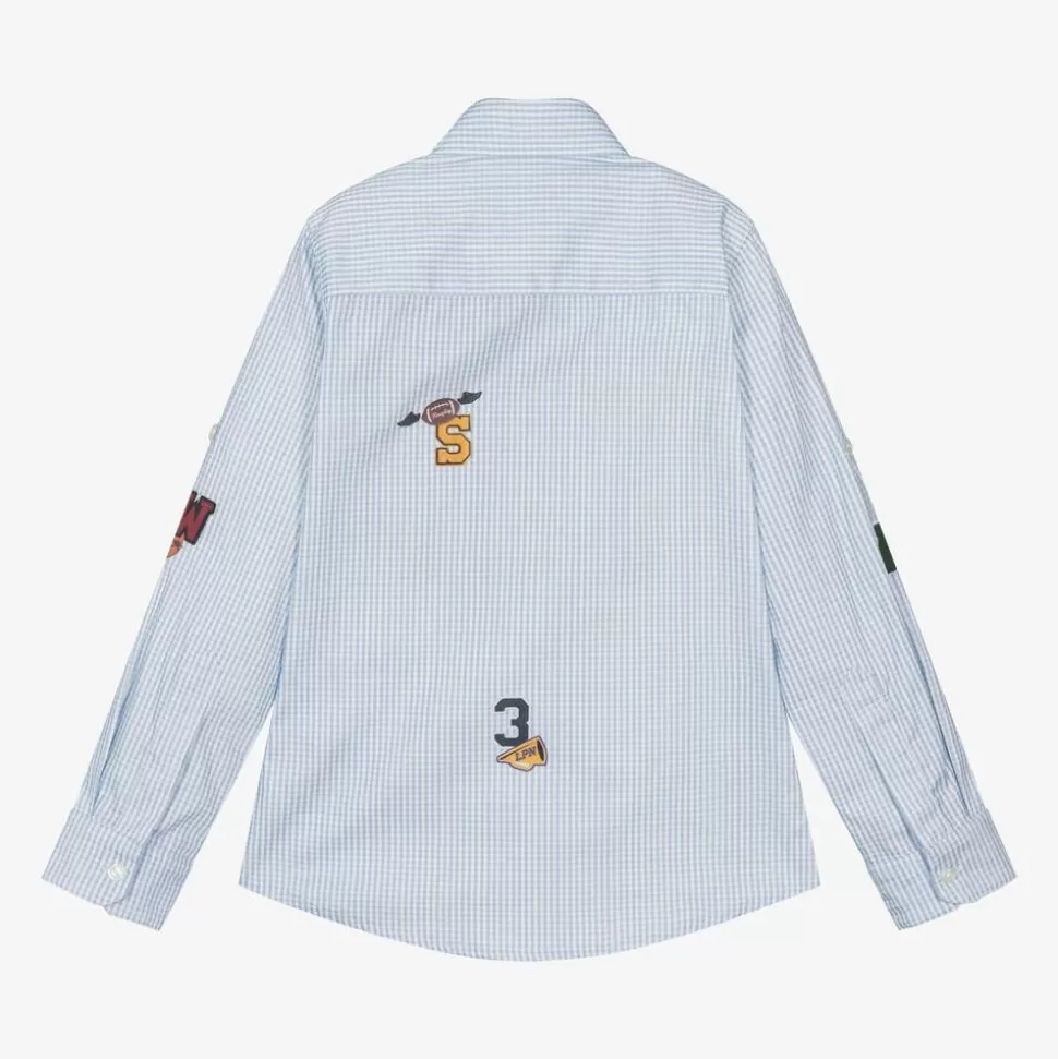 Lapin House Boys Blue Checked Cotton Shirt^BOY Tops