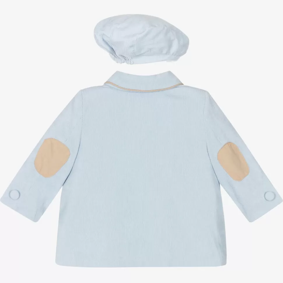 Beau KiD Boys Blue Corduroy Coat & Hat Set^BOY Coats & Jackets | Coats & Jackets