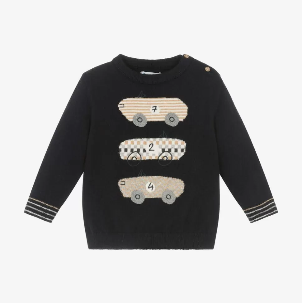 Mayoral Boys Blue Cotton & Wool Knit Sweater^BOY Tops