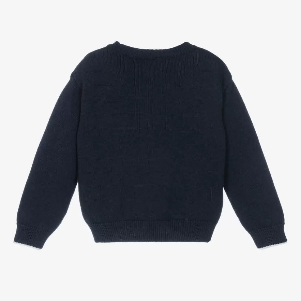 Off-White Boys Blue Cotton & Wool Sweater^BOY Tops