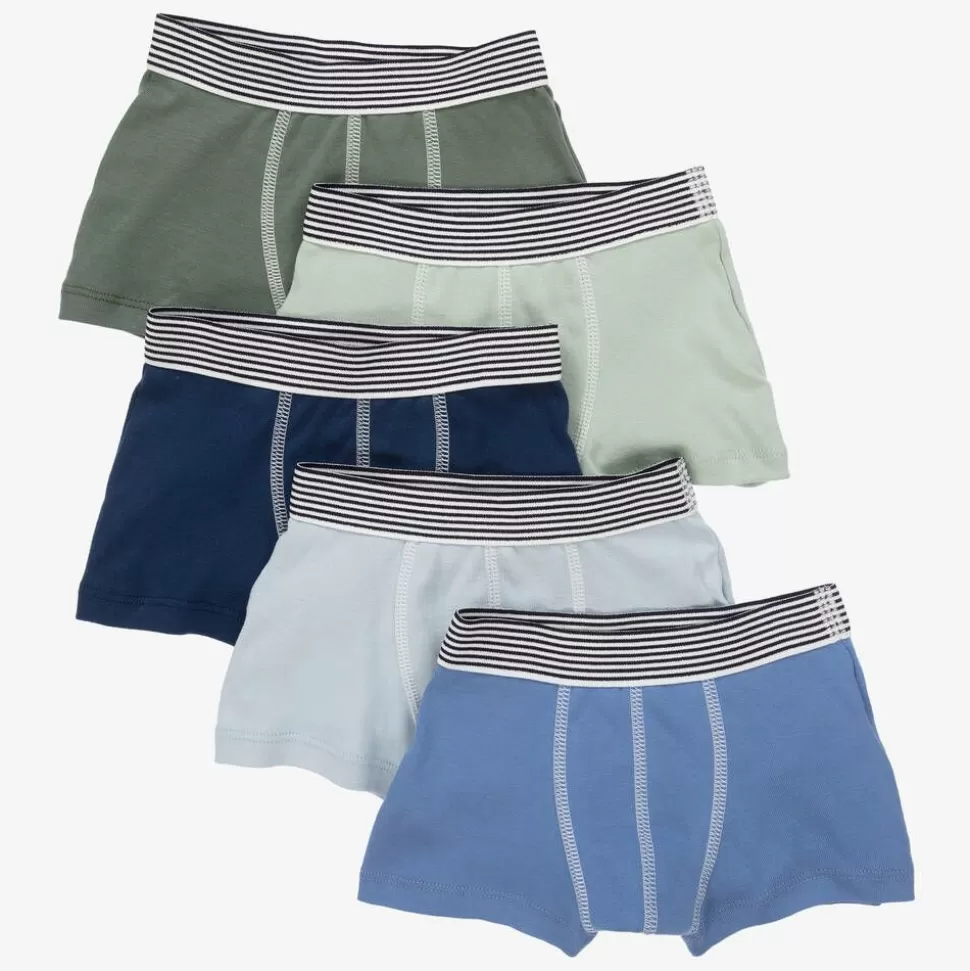 Petit Bateau Boys Blue Cotton Boxer Shorts (5 Pack)^BOY Underwear