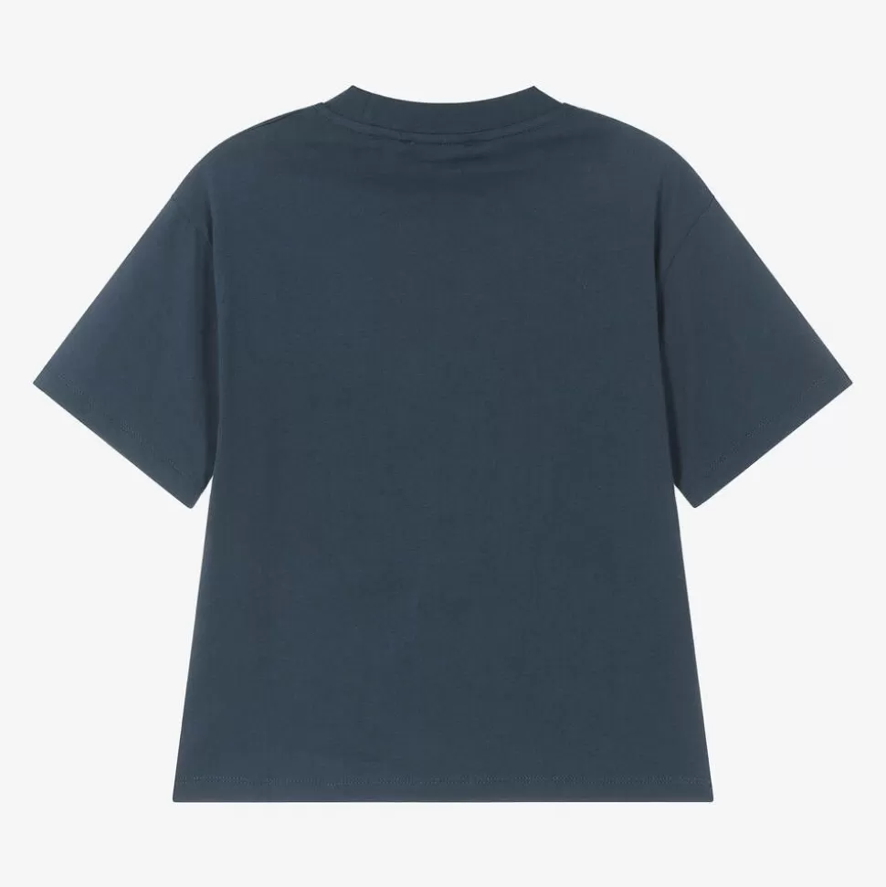 Emporio Armani Boys Blue Cotton Eagle Logo T-Shirt^BOY Tops