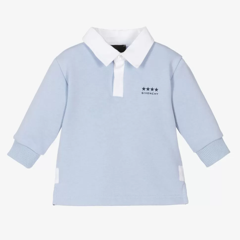 Givenchy Boys Blue Cotton 4G Rugby Shirt^BOY Tops