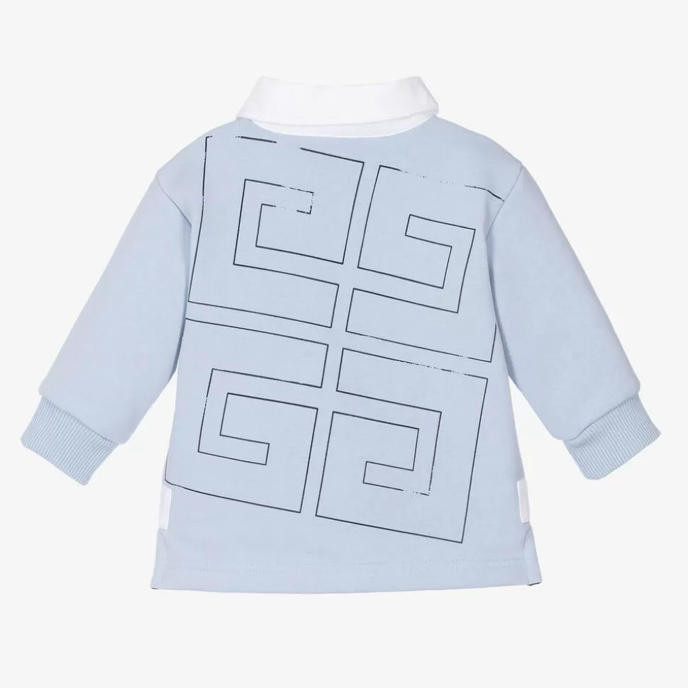 Givenchy Boys Blue Cotton 4G Rugby Shirt^BOY Tops