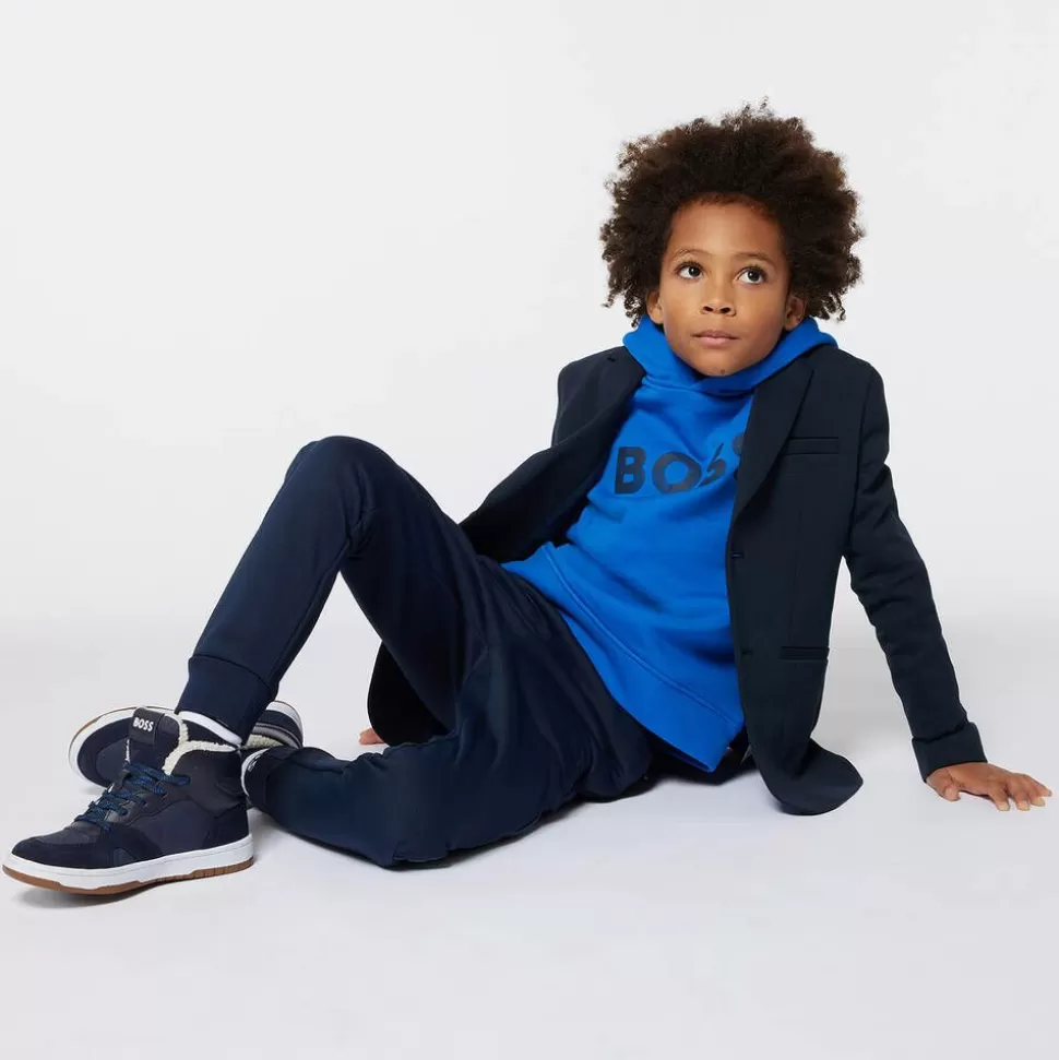 BOSS Boys Blue Cotton Hoodie^BOY Tops