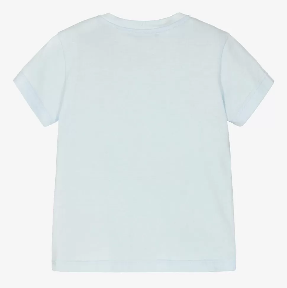 Dolce amp; Gabbana Boys Blue Cotton Leopard T-Shirt^BOY Tops