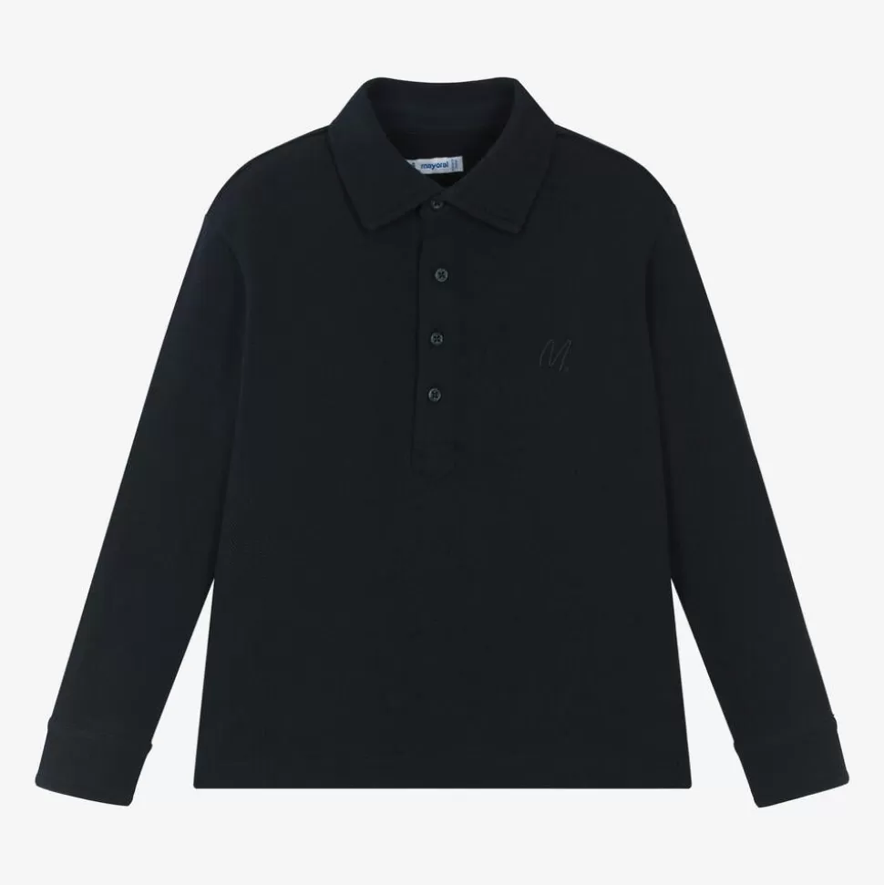Mayoral Boys Blue Cotton Polo Shirt^BOY Tops