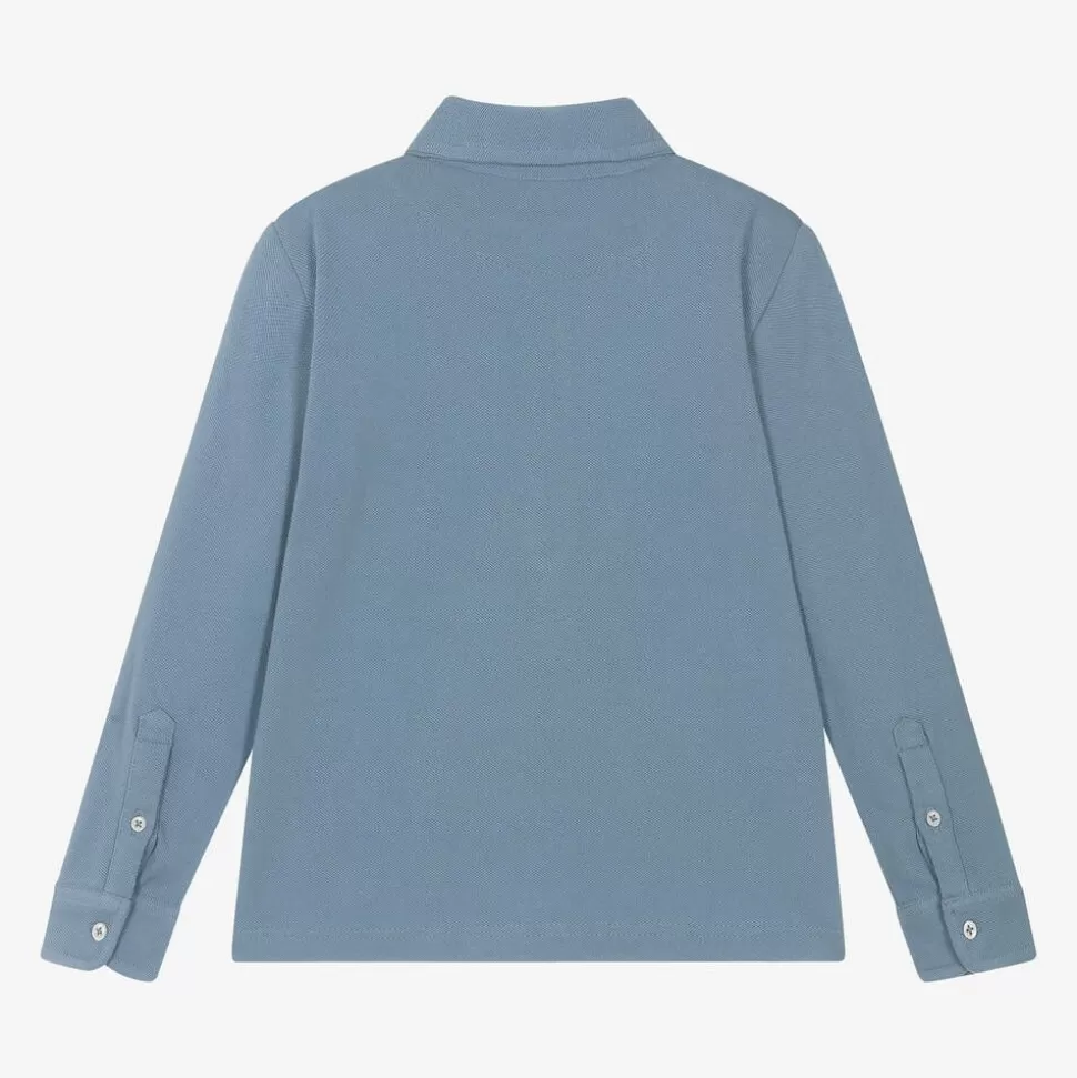 Mayoral Boys Blue Cotton Polo Shirt^BOY Tops