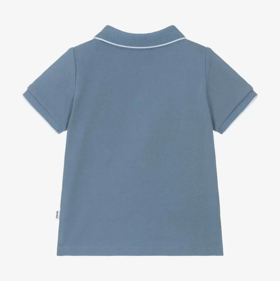 BOSS Boys Blue Cotton Polo Shirt^BOY Tops