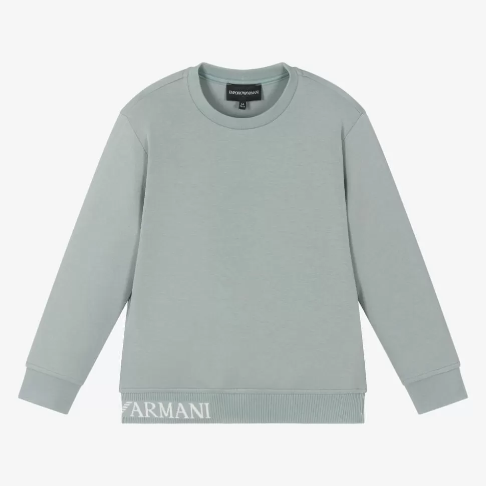 Emporio Armani Boys Blue Cotton Sweatshirt^BOY Tops