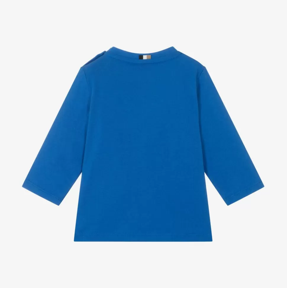 BOSS Boys Blue Cotton Top^BOY Tops