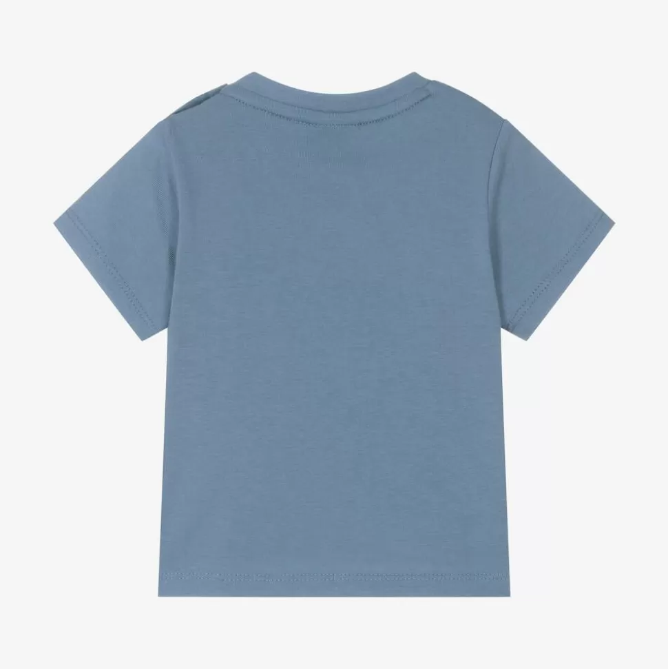 BOSS Boys Blue Cotton T-Shirt^BOY Tops
