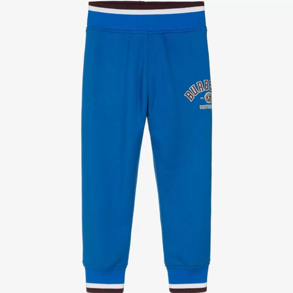 Burberry Boys Blue Cotton Varsity Joggers^BOY Trousers