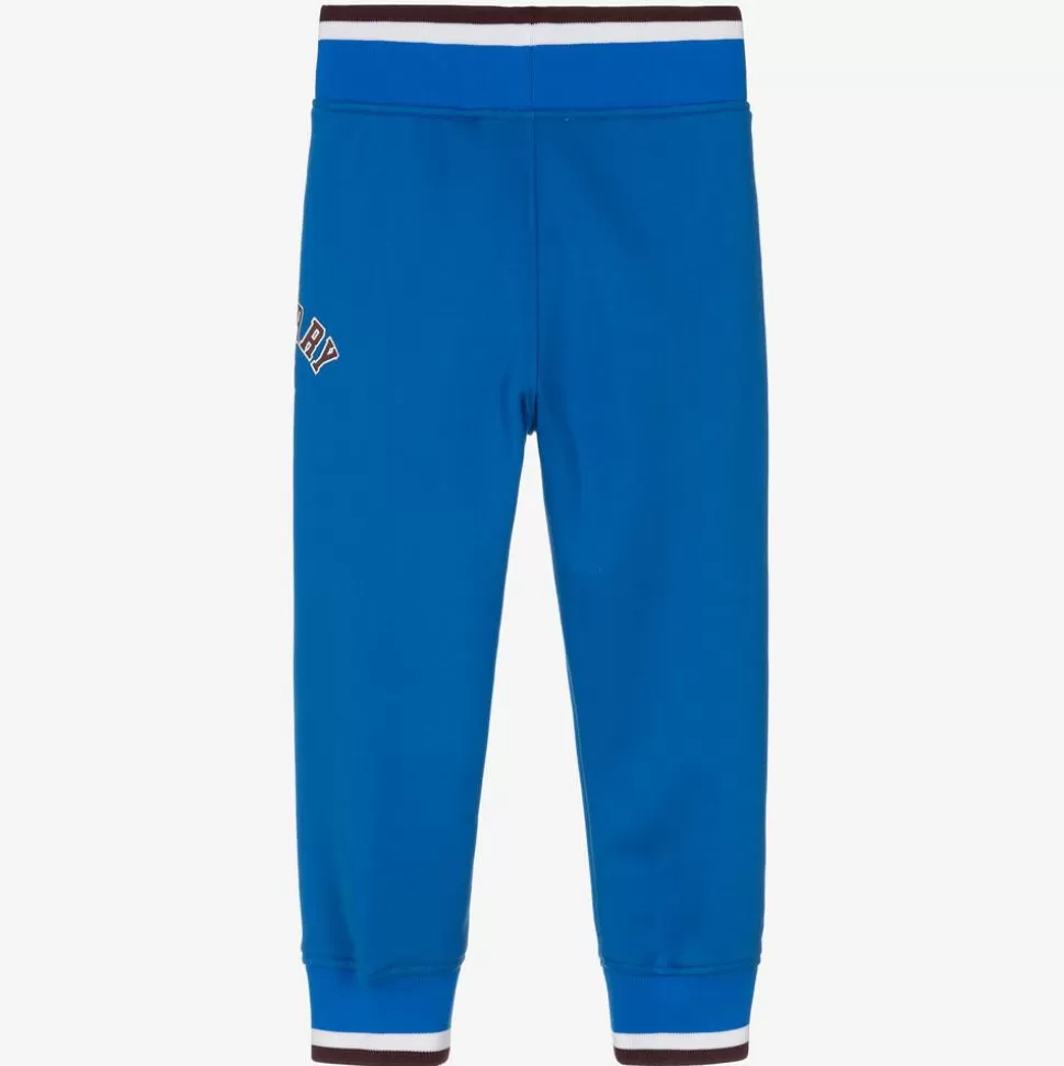 Burberry Boys Blue Cotton Varsity Joggers^BOY Trousers