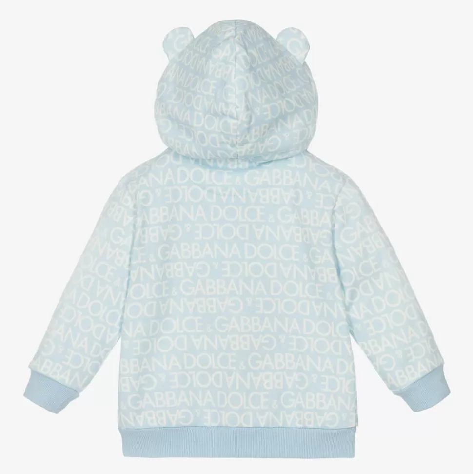 Dolce amp; Gabbana Boys Blue Cotton Zip-Up Top^ Tops
