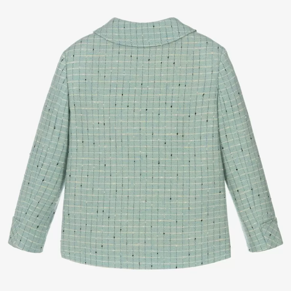 Gucci Boys Blue Damier Wool Check Jacket^BOY Coats & Jackets