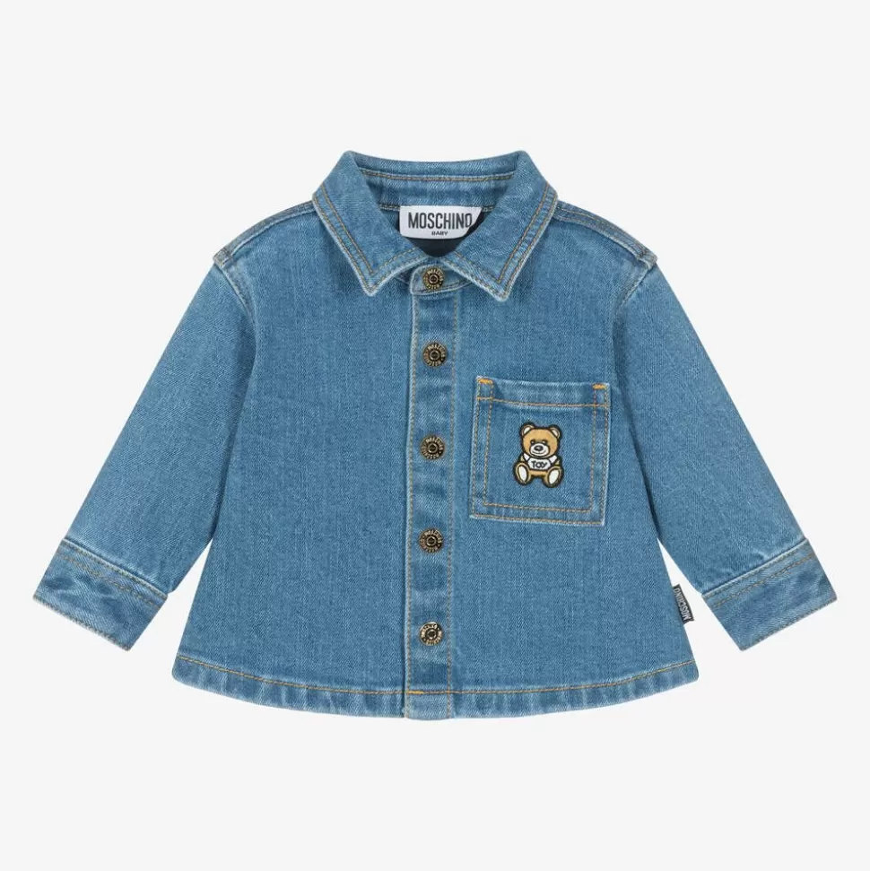 Moschino Baby Boys Blue Denim Shirt^BOY Tops