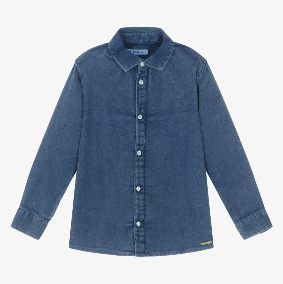 Mayoral Boys Blue Denim Shirt^BOY Tops