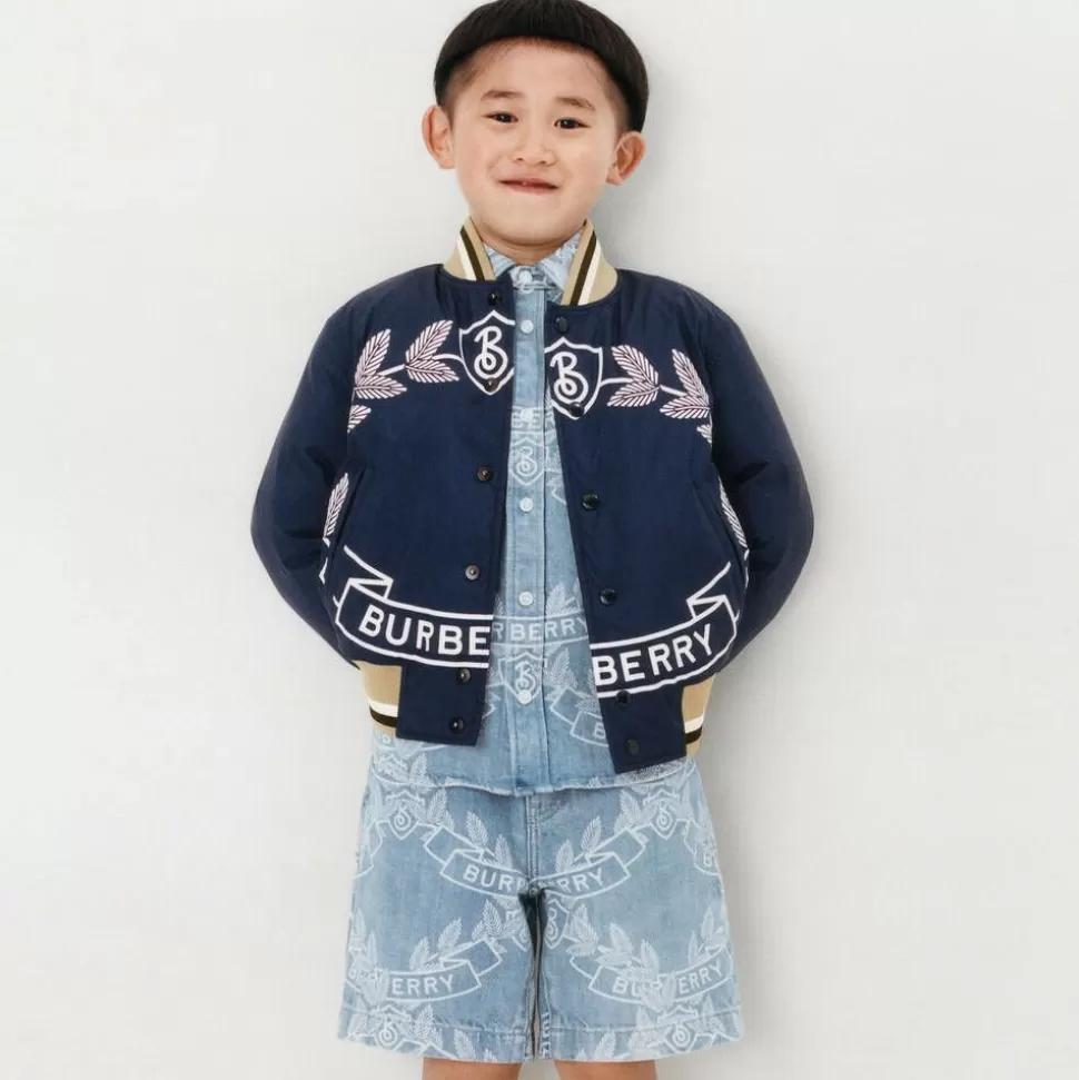Burberry Boys Blue Down Filled Bomber Jacket^BOY Coats & Jackets