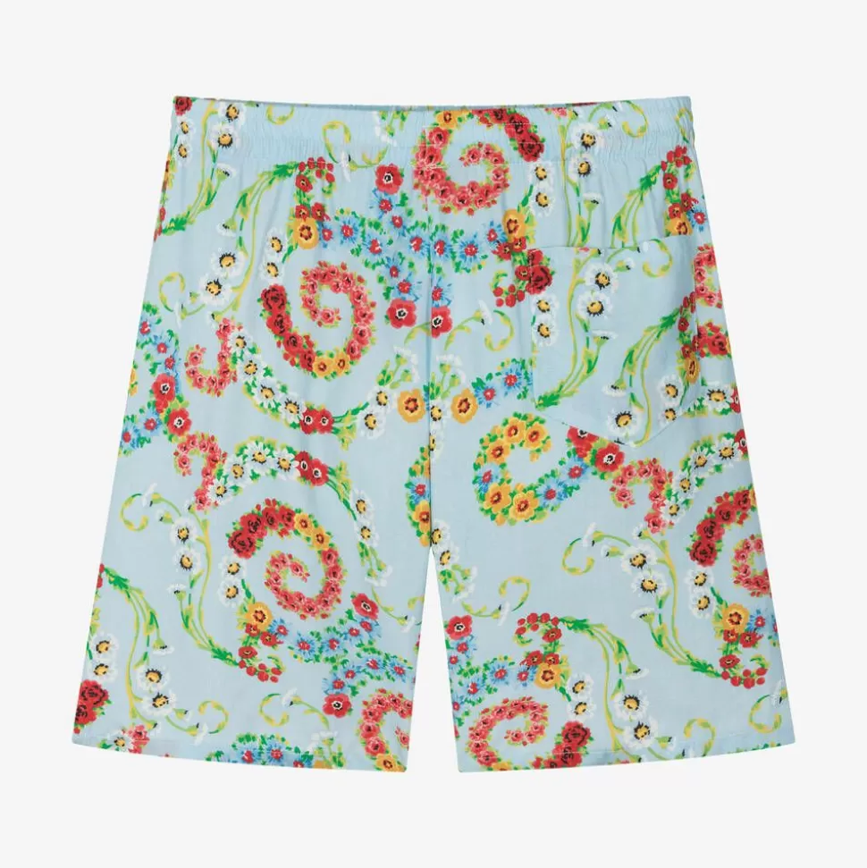 Versace Boys Blue Floral Barocco Shorts^BOY Shorts