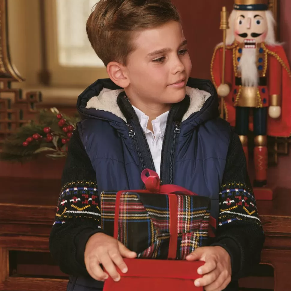 Lapin House Boys Blue Hooded Gilet & Zip-Up Top 2 in 1^BOY Tops