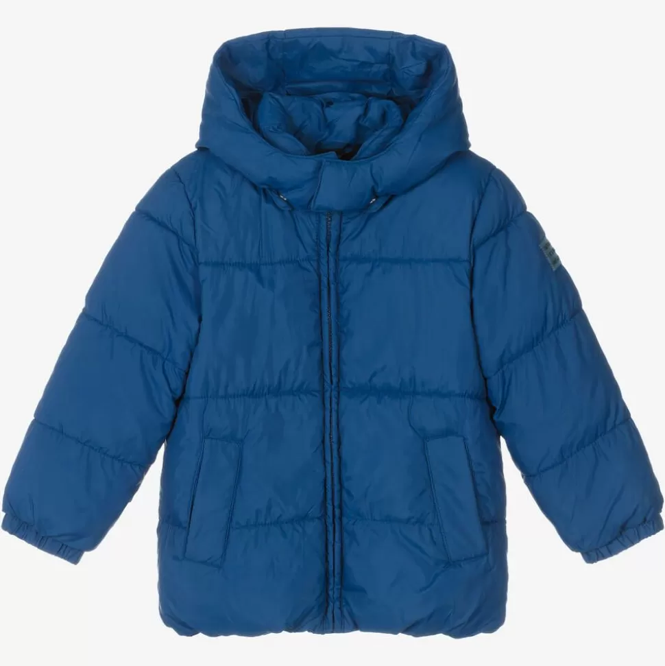 Mayoral Boys Blue Hooded Puffer Coat^BOY Coats & Jackets