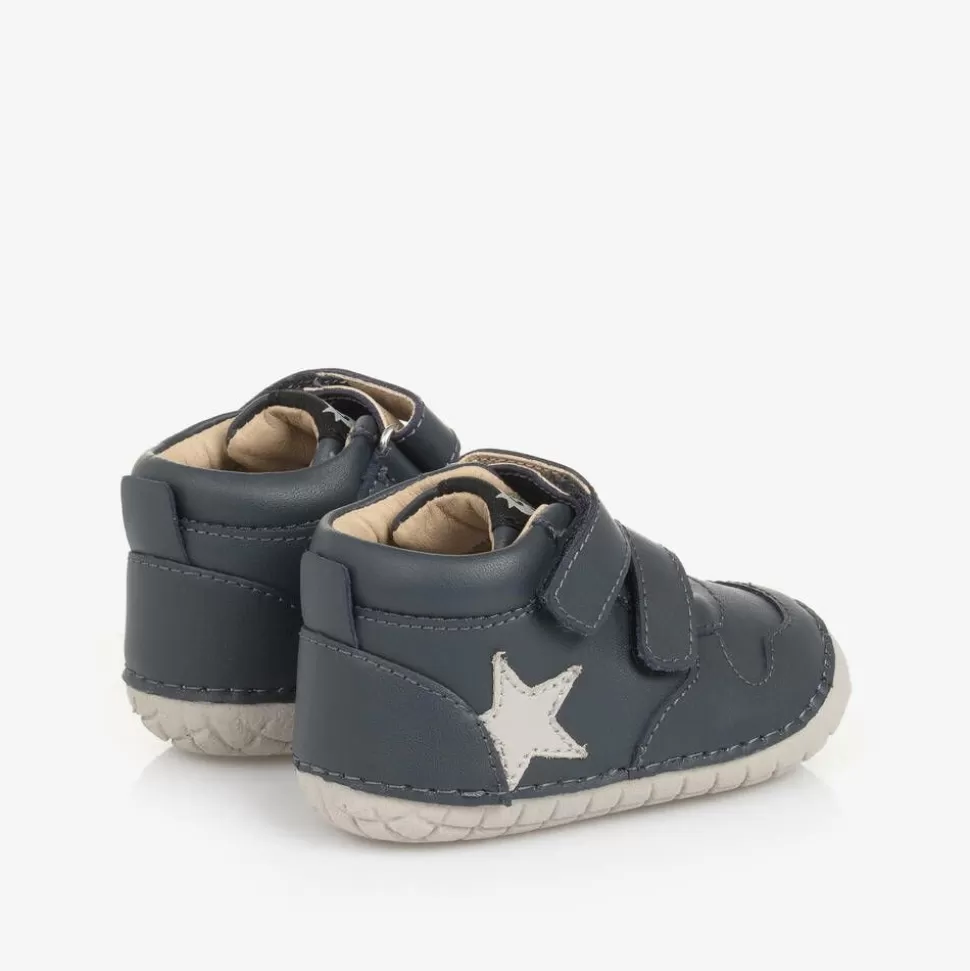Old Soles Boys Blue Leather First Walker Shoes^ First Walkers | First Walkers