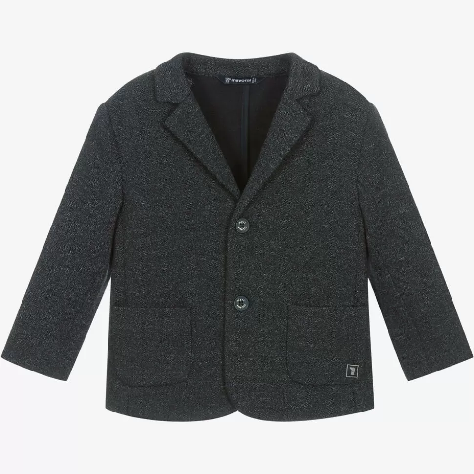 Mayoral Boys Blue Marl Jersey Blazer^BOY Coats & Jackets