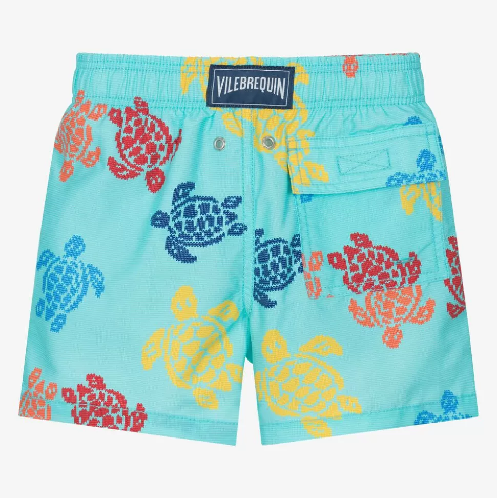 Vilebrequin Boys Blue Multicolour Turtle Swim Shorts^BOY Swimwear
