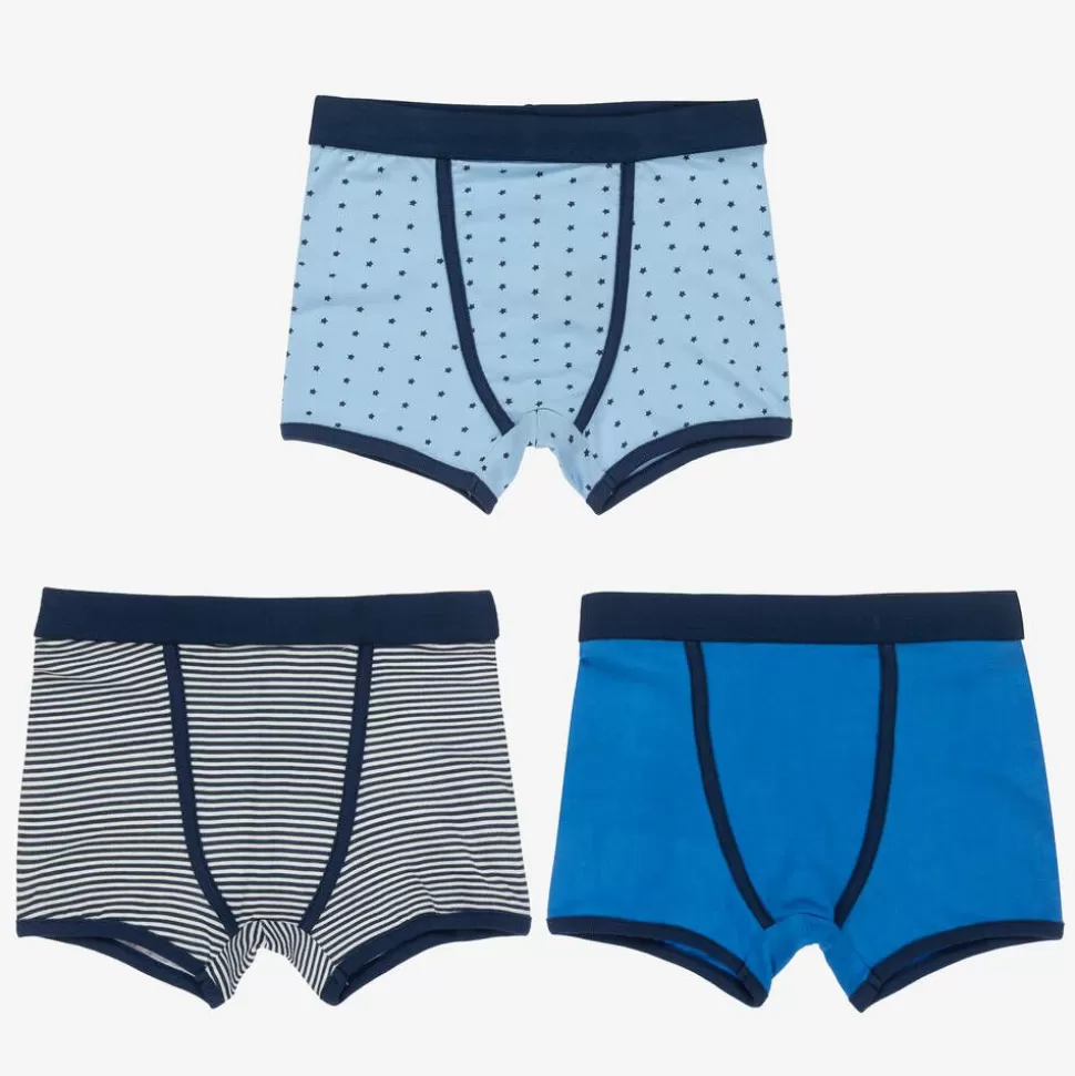 Childrensalon Essentials Boys Blue Organic Boxer Briefs (3 Pack)^BOY Underwear