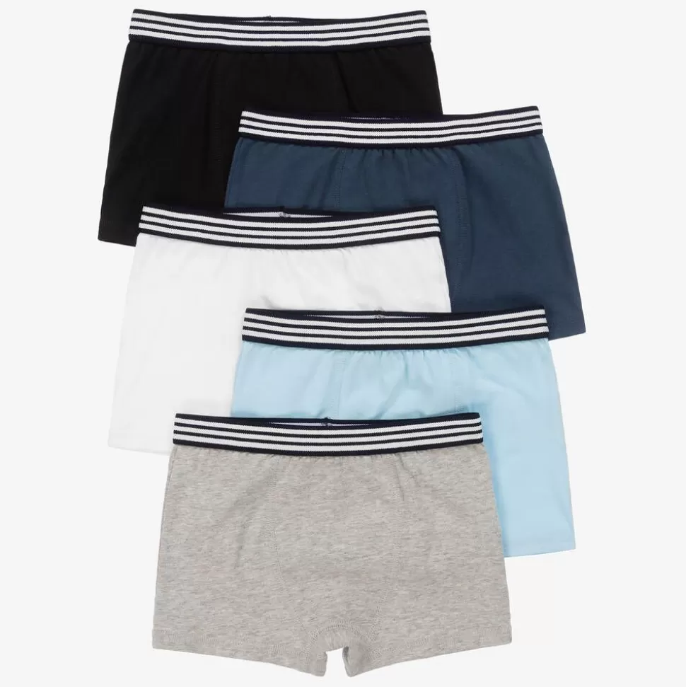 Childrensalon Essentials Boys Blue Organic Boxer Briefs (5 Pack)^BOY Underwear