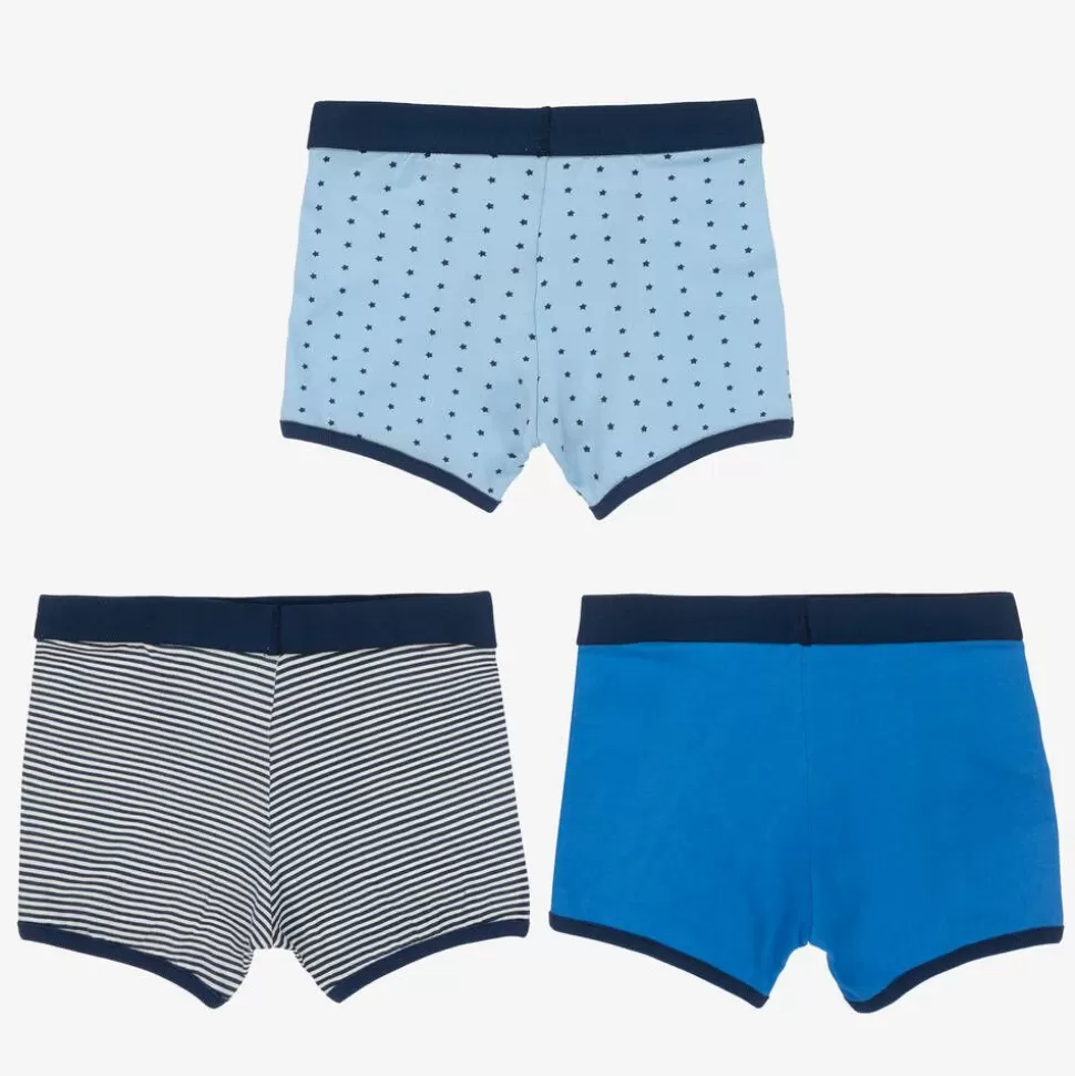 Childrensalon Essentials Boys Blue Organic Boxer Briefs (3 Pack)^BOY Underwear