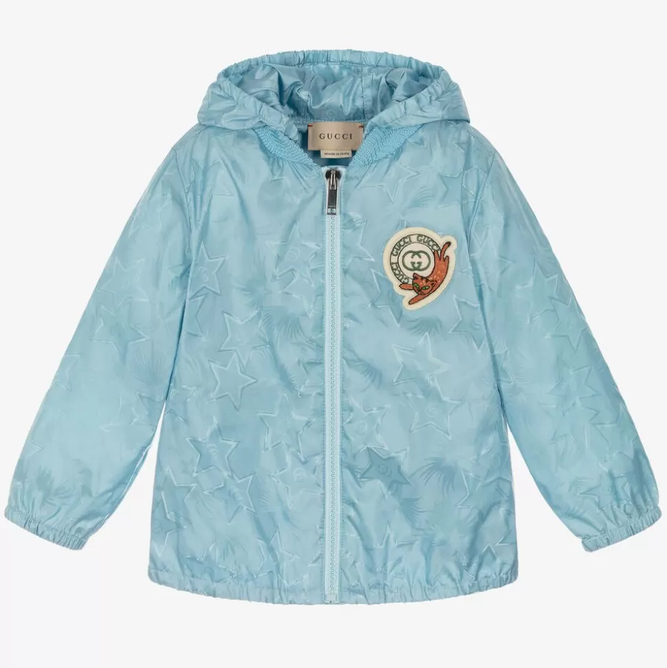 Gucci Boys Blue Star Double G Hooded Jacket^BOY Coats & Jackets