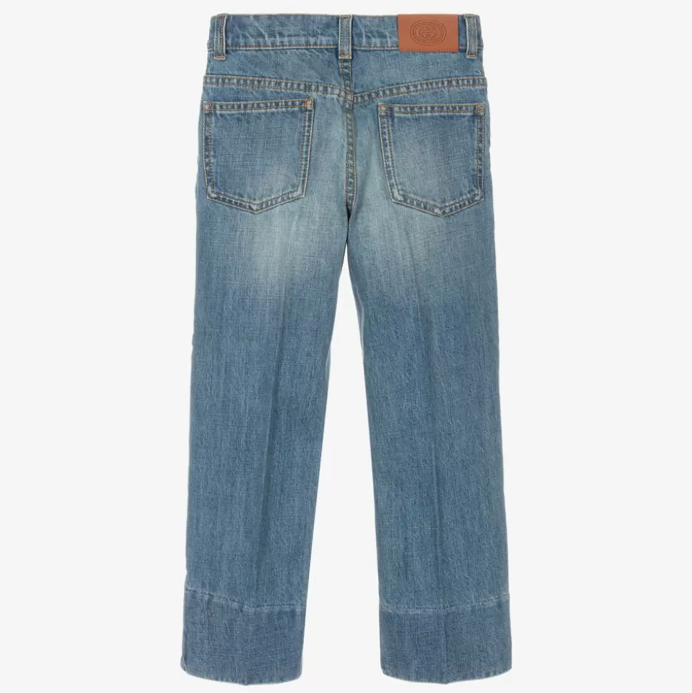 Gucci Boys Blue Straight Leg Denim Jeans^BOY Trousers