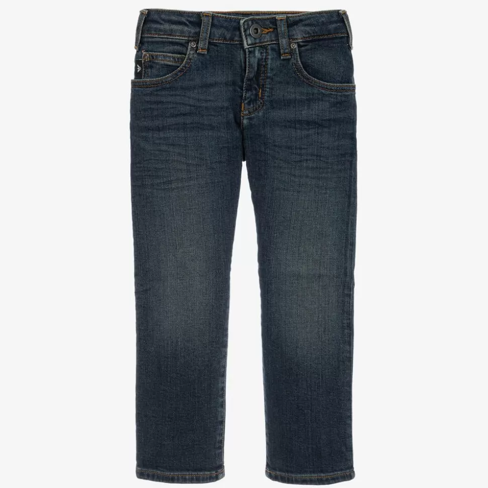 Emporio Armani Boys Blue Washed Denim Jeans^BOY Trousers