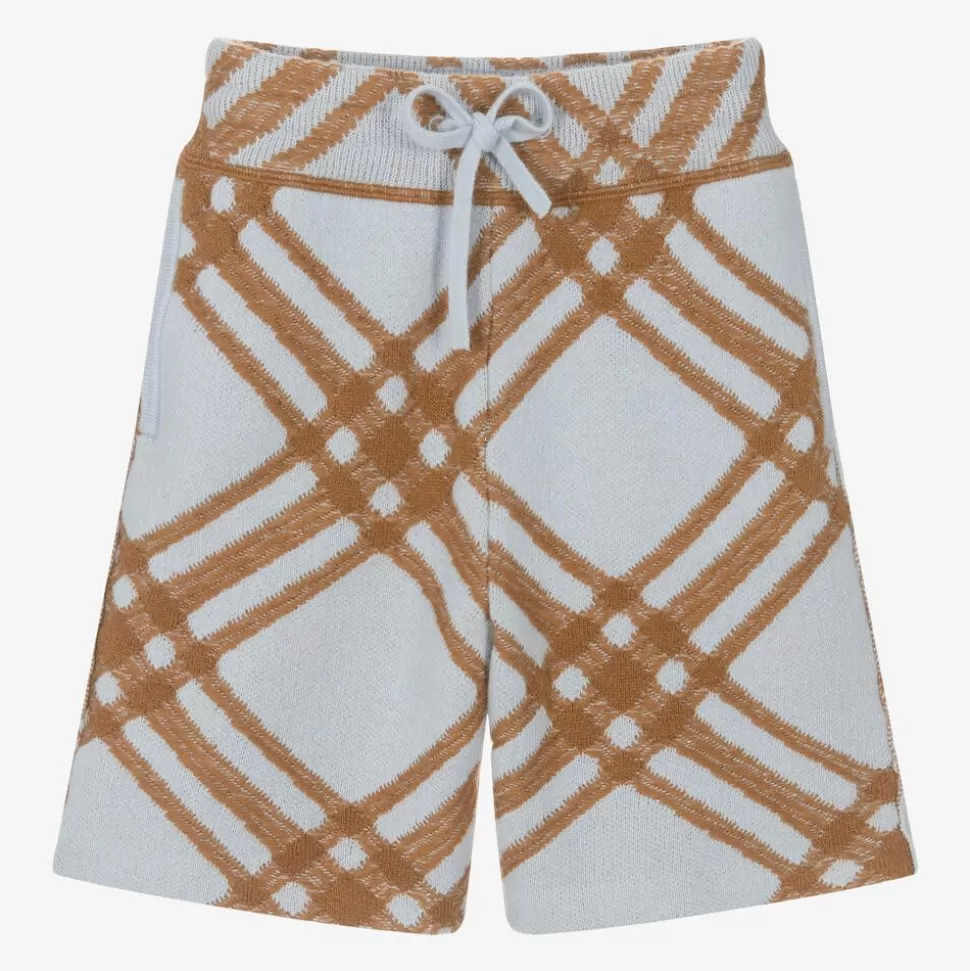 Burberry Boys Blue Wool & Cashmere Shorts^BOY Shorts
