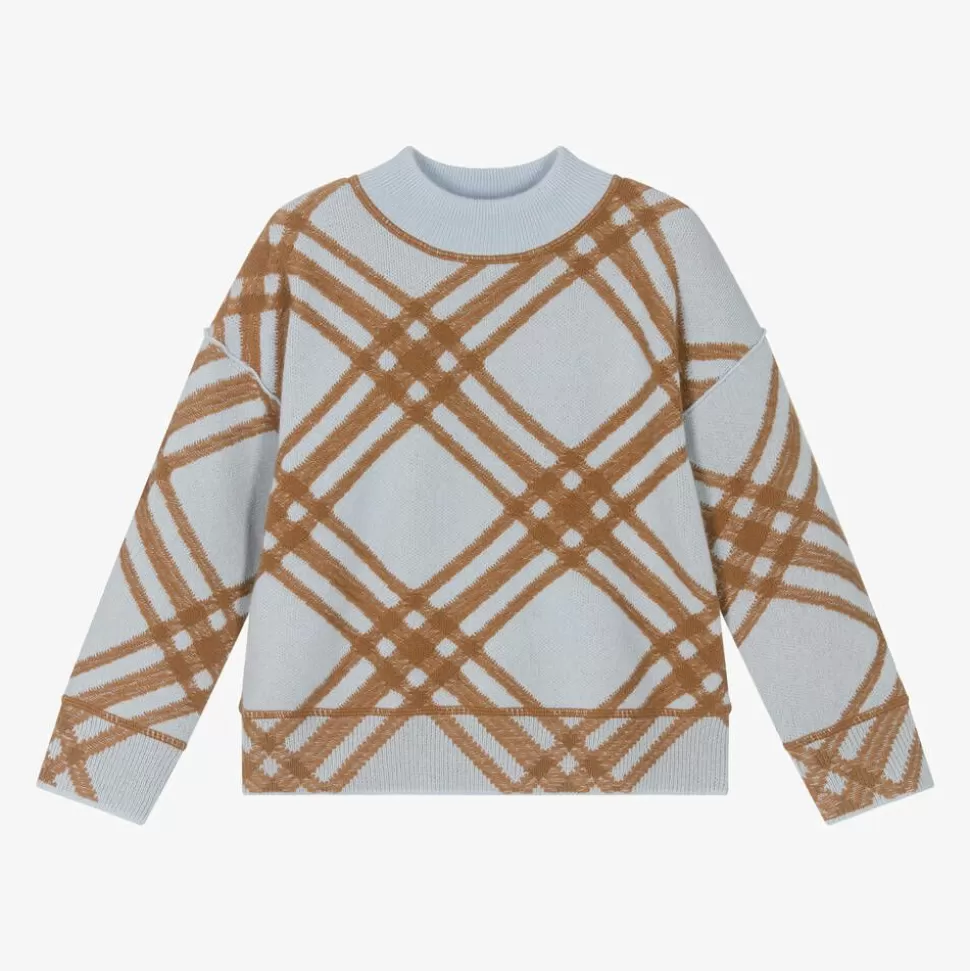 Burberry Boys Blue Wool & Cashmere Sweater^BOY Tops