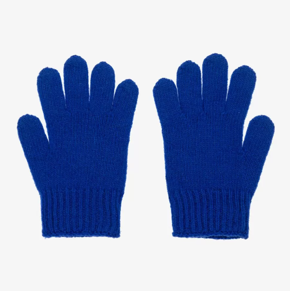 Gucci Boys Blue Wool Interlocking G Gloves^BOY Gloves & Mittens